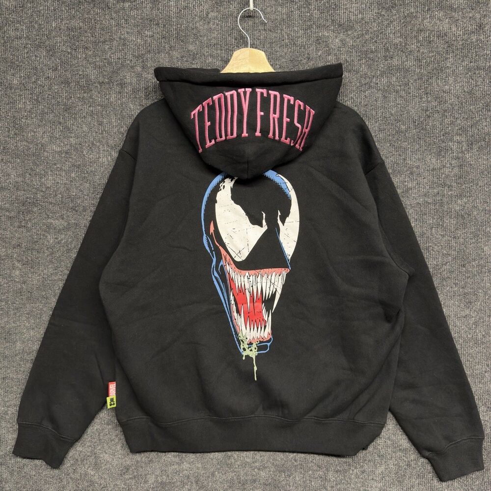RARE Teddy Fresh x Marvel Limited Edition Venom Zip Up Hoodie HTF Black Size M